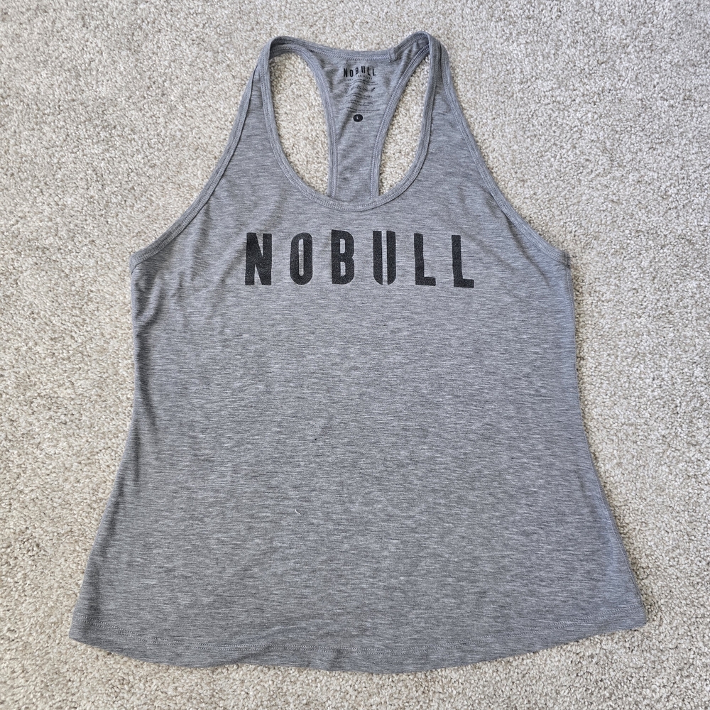 NOBULL Women's Gray Racerbank Tank Top Sz Large - Picture 2 of 4